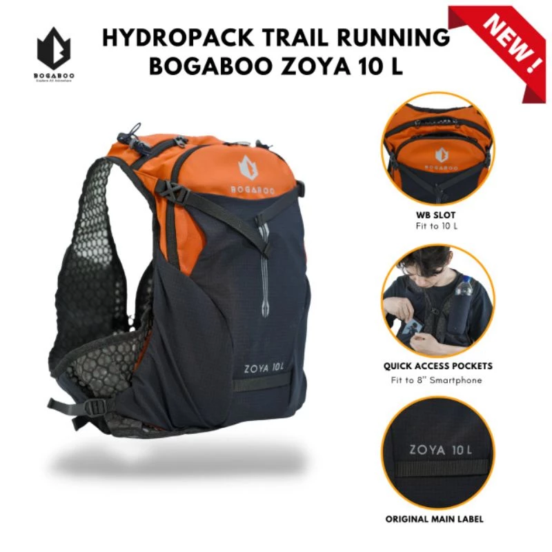 Tas Hydropack trail running BOGABOO zoya 10 L - tas lari - tas running - tas motorcross