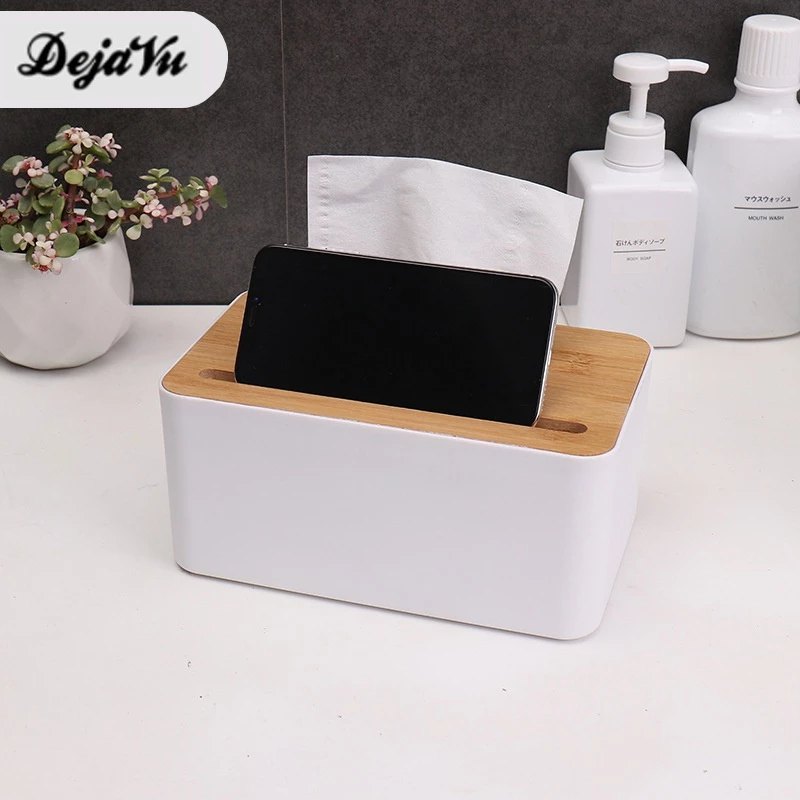Dejavu Rak Kosmetik Kotak Tissue Tempat Penyimpanan Make Up Organizer Meja Remote Storage Tisu Tempa