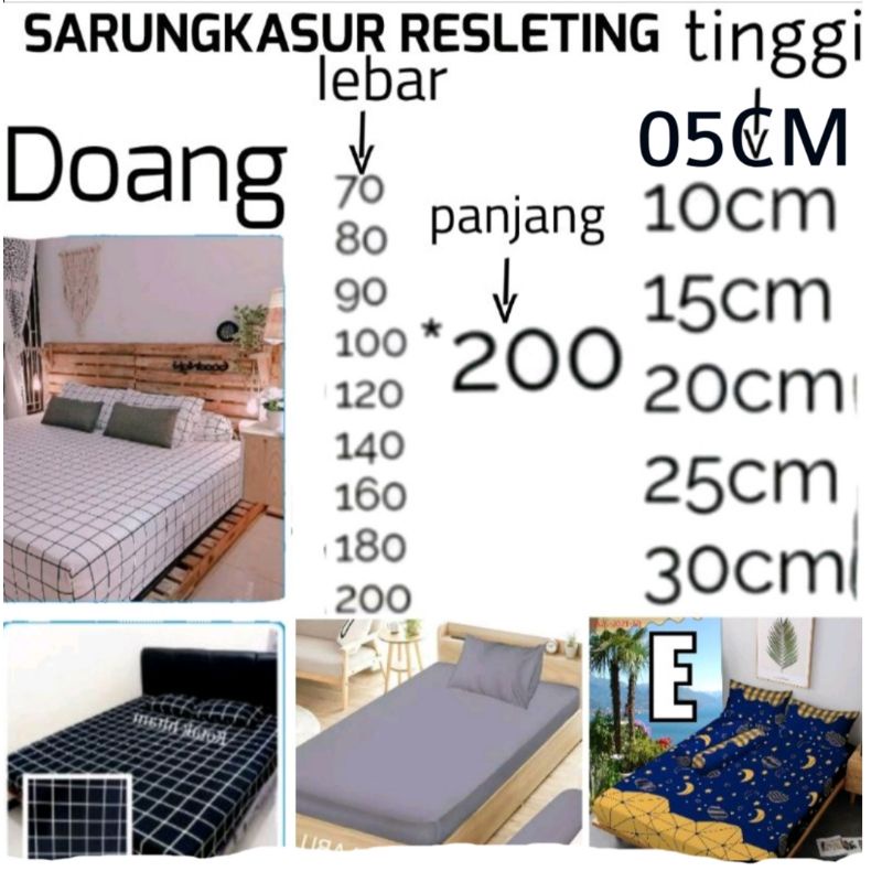 SARUNG KASUR BUSA / SPRING BED ( SPREI MODEL RESLETING ) SARUNG KASUR RESLETING ONLY [
