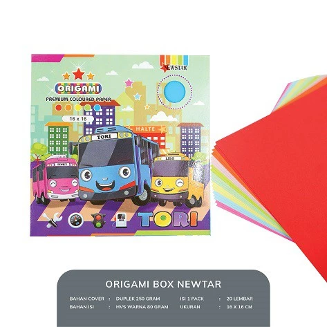 Kertas Lipat Origami Box Newstar 16x16 cm – 2 Sisi Berwarna