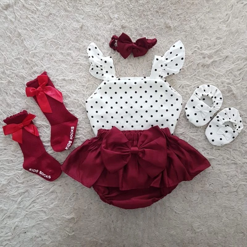 Baju Bayi Newborn Gempita Bloomer / Polkadot Bloomer Set