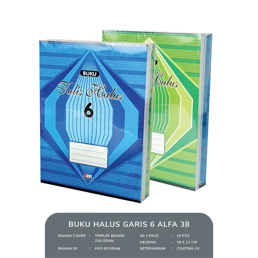 Buku Tulis Halus Garis 6 Alfa Premium