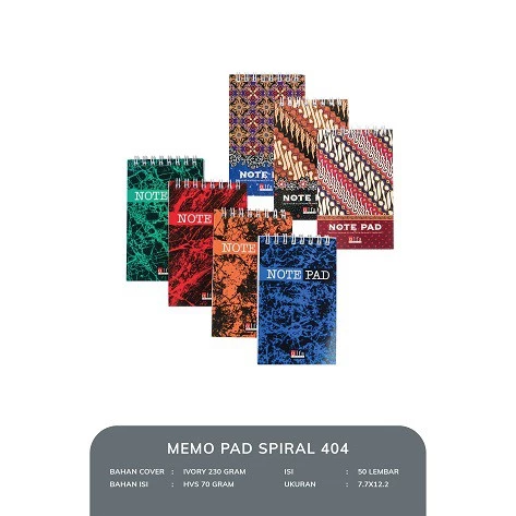 Memo Note Pad Spiral 404 Alfa