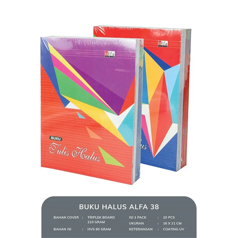 Buku Tulis Halus garis 3- 38 Lembar Alfa Premium