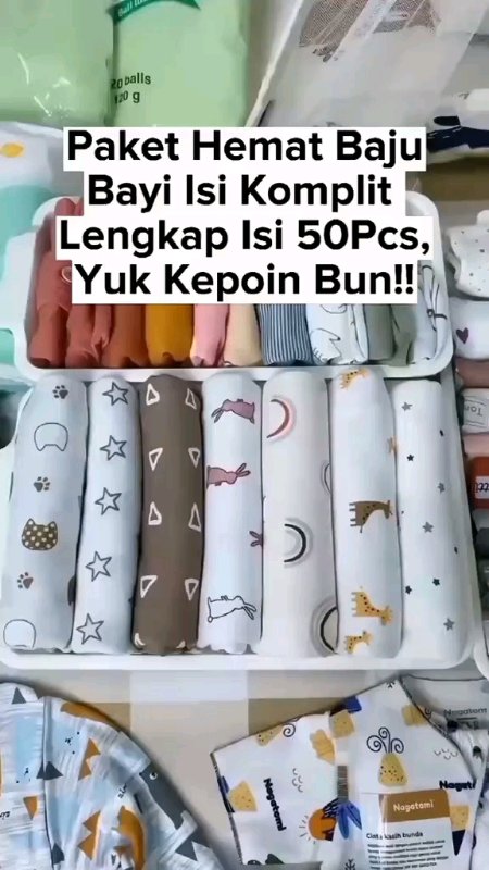 50 PCS Paket Hemat Terkomplit Baju Bayi Baru Lahir#sopiemurah