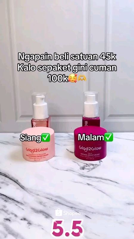 glad2glow paket siang dan malam #SpillRacunShopee #ViralDiShopeeVideo #ShopeeReview #RacunShopee #ShopeeCOD #g2g #glad2glow #skincare