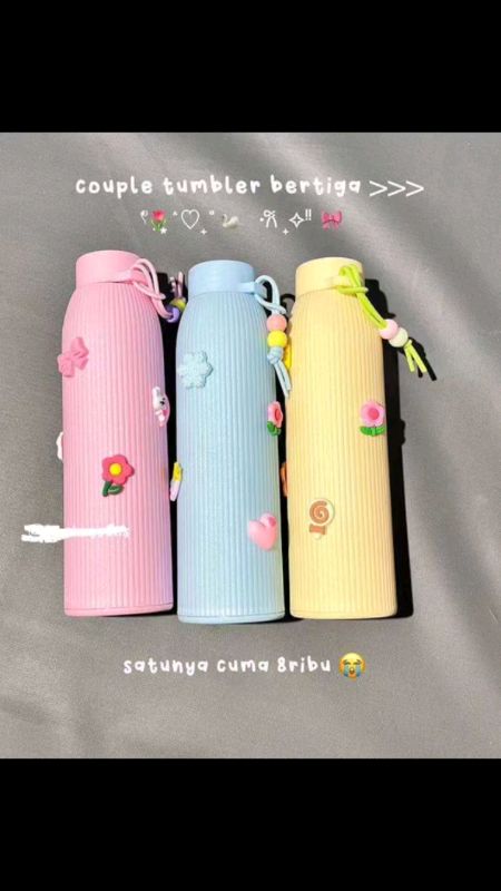 Tumbrer Jepang/Botol Minum 500mL Bonus Gantungan Boneka Labubu Botol Minum Cantik Viral Terbaru#botolminumanak #botolminum #fyp