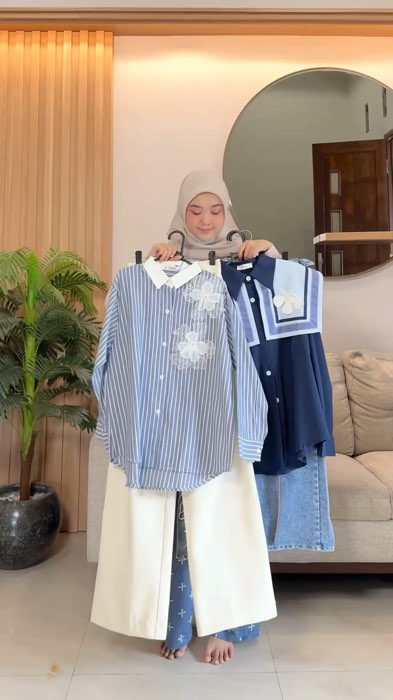 Rekomendasi outfit stripe cakep #OOTDFashionShopee #hijabstyle #outfitideas