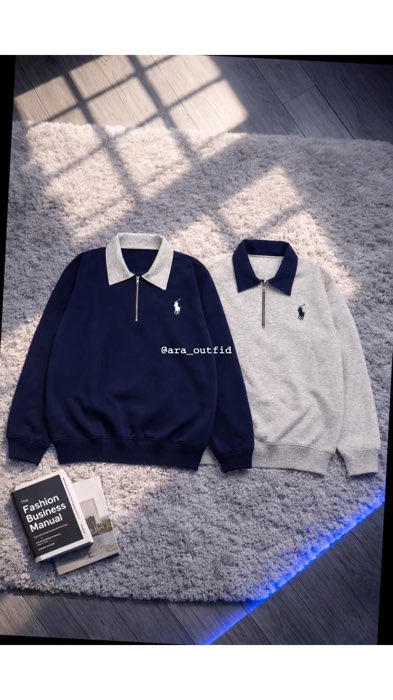 SWEATER ZIPPER POLO🐎‼️#ShopeeCOD #OOTDFashionShopee #FashiondiShopee #RacunShopeeAksesoris #PromoNonStop