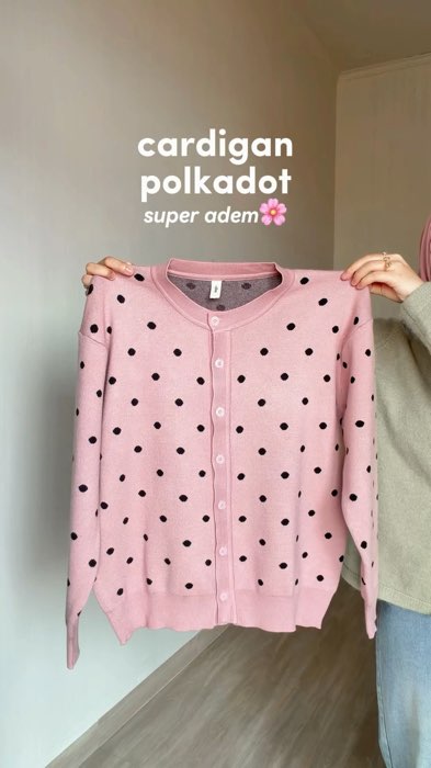 cardi polka teradem🌸😍 #cardigan #RacunShopee #atasanwanita #OOTDFashionShopee #polkadotoutfit