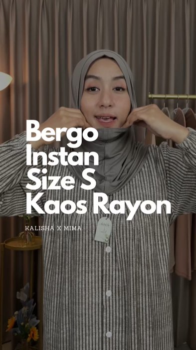 Klik keranjang untuk order Bergo Instan size S bahan kaos rayon dari Kalisha X Mima #bergosport #bergorayon