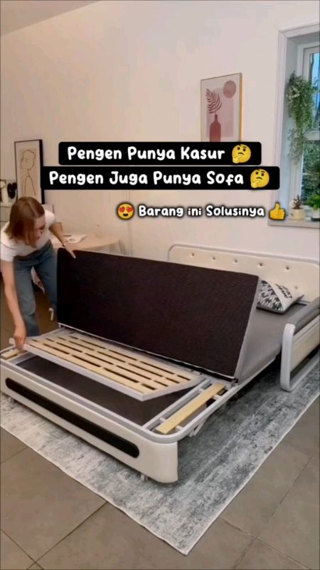 sofa bed tinggal tarik dan dorong 👍✨ #sofabed #furniture #SpillRacunShopee #RacunShopeeCheck  #ShopeeHaul #GratisOngkirRP0