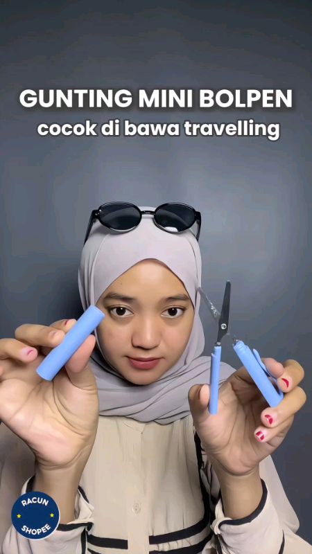 gunting mini travel bolpoin #RacunShopee #ShopeeLook #ShopeeFashionHaul #guntingmini #guntingminiportable #guntingminitravel #guntingbolpen