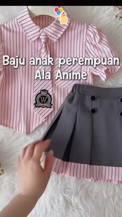 Baju anak ala anime #FashiondiShopee #ShopeeFashionHaul #setrokanakperempuan