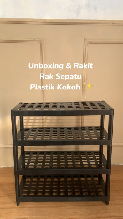 Rak sepatu plastik tebal kokoh 😍 #raksepatususun #rak4susunserbaguna #fyp #raksepatumurah