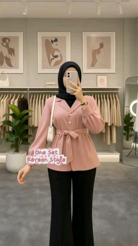 Oneset Korean Style #shopeevideo #RacunShopee #onesetkoreanstylekekinian #ShopeeFashionHaul