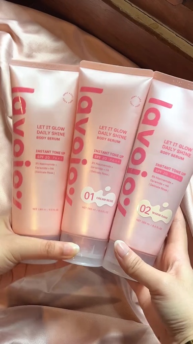 ￼[TWINPACK] Lavojoy Let It Glow Daily Shine Body Serum Instant Tone Up Delicate Rose with SPF 50PA++++ | Body Serum untuk Perlindungan Sinar UV#fyp