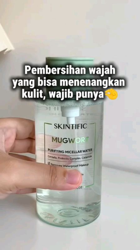 Pembersih wajah 1x swpe #SpillRacunShopee #RacunShopee #skintificmugwortmicellarwater  #skintificpurifyingmicellarwater #skintificmicellarwatermugwort