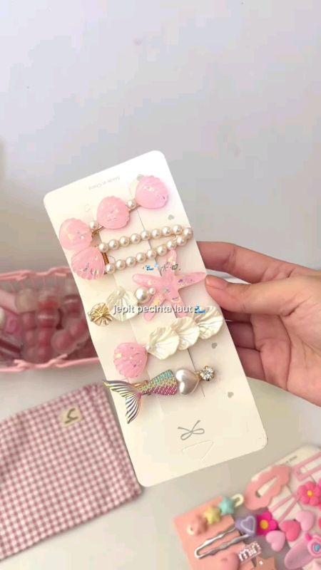 Calla Kerang Bintang Laut /5  Pcs/Jepit Rambut Lucu /Jepit Rambut Mutiara Liburan di Tepi Laut/Jepit Samping Anak Klip Perempuan Clips Fashion Cantik