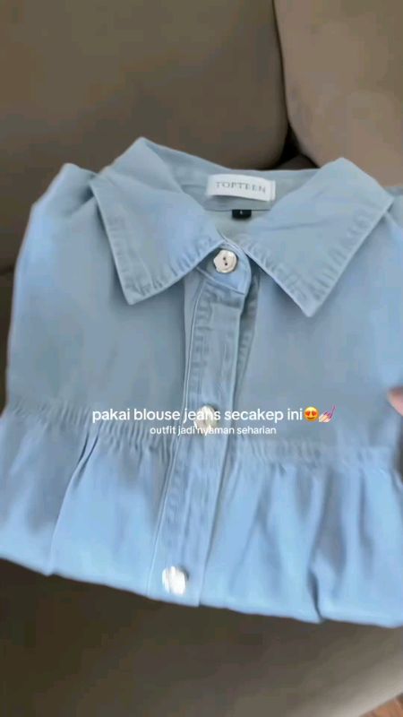 Deby Blouse Kemeja Ruffle Soft Jeans...#RacunShopee #ShopeeLook #ShopeeCOD #SpillRacunShopee #SpillBawaBerkah #GakNyeselBeliIni #