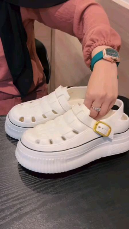 Elfelde sandal wanita kekinian tinggi sandal baim wanita jelly sandal Fuji Korea sepatu wanita lace-up#sandalkoreanstyle #sandaltalibelakang #sepatu
