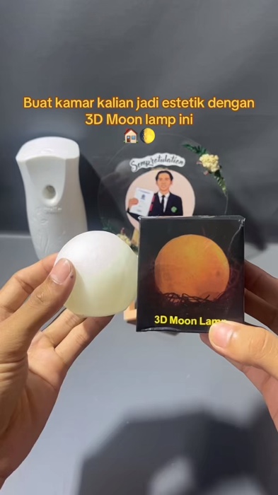 Lampu tidur 3D MOON LAMP #lamputidur #lamputidurbulan #lamputiduraesthetic #fyp