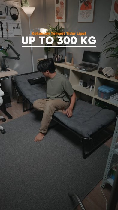 Tempat tidur lipat kucadi punya kekuatan up to 300 KG #tempattidurminimalis #tempattidurlipat #tempattidurportable
