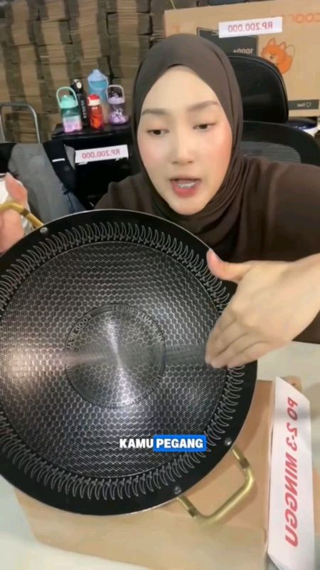 🟠 Wajan 34cm bahan stainless premium bahan motif sarang lebah Masuk harga ambyar #RacunShopee #ShopeeCOD #ViralDiShopeeVideo