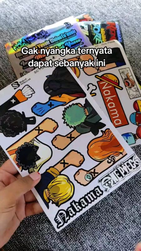 stiker one piece #onepiece #stikeronepiece #Nakamaonepiece #stikerluffy #GratisOngkirRP0 #shopeevideo