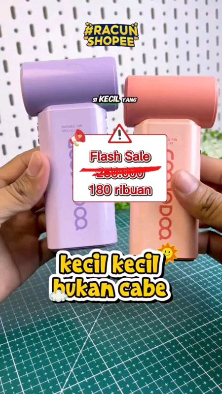 Flash sale nih kak kipas mini turbo baterai awet #goojodoqgfs007 #gfs017 #kipasanginmini  #kipasanginportable #RacunShopee