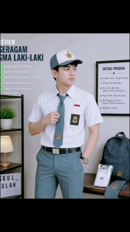 setelan lengkap seragam sekolah SMA laki laki #seragamsekolahsmalengkap #seragamsekolahmurah #setelanbajusekolahsmapria #barangviral #larismanis