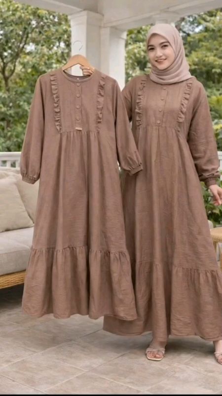 Gamis inara katun polo linen premium #gamisinara #gamis #gamismurah #gamiskekinian #gamislebaran