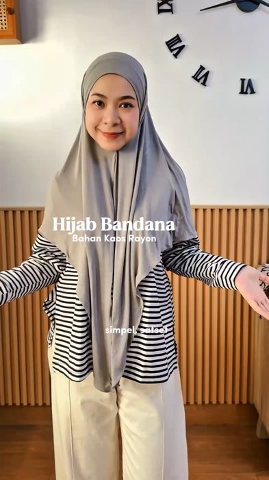 Hijab simple satset , bahan adem #hijabbandana #hijabkaosrayon #khimarbandana #hijabsegitiga #trenhijab #hijabbandanakaos