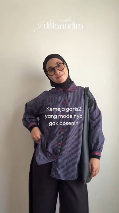 #kemejawanita #kemejagarisgaris #kemejasalur #kemejalenganpanjang #kemejaunik