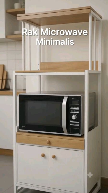 Dapur makin rapi dengan Rak Microwave Minimalis! ✨ #RakMicrowave #RakDapur #FurnitureMinimalis #DapurMinimalis #RakSerbaguna #HomeLiving #Kitchen