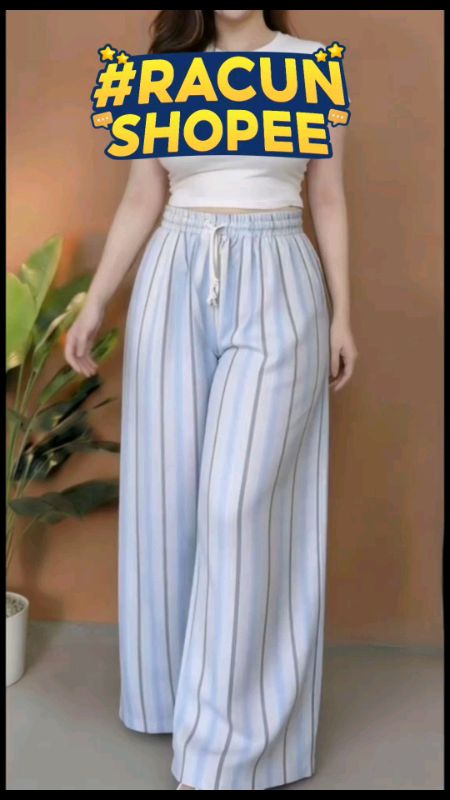Everyday Pants - Strip Pants Celana Panjang Wanita #celanawanita #celanapanjangwanita #RacunShopee #RacunShopeeCheck