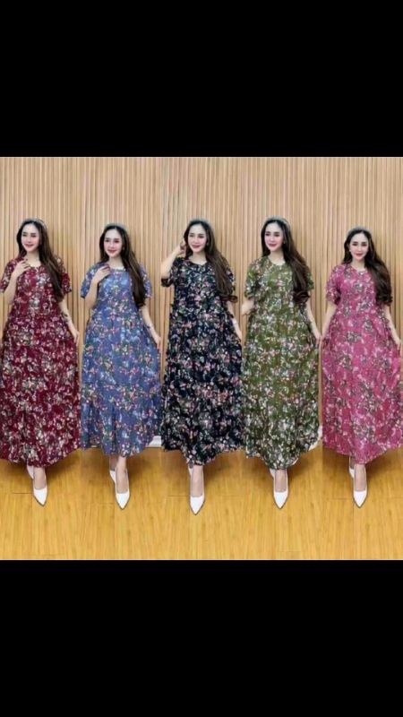 #longdress#longdressmurah#longdressrayon#daster#dasterrayon#mididresd#midi..longdress kain rayon motif kekinian kain adem anti luntur dan nyrp kringat
