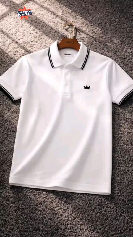 Screamous Polo Shirt CROWN LINES BLACK WHITE #SpillBawaBerkah