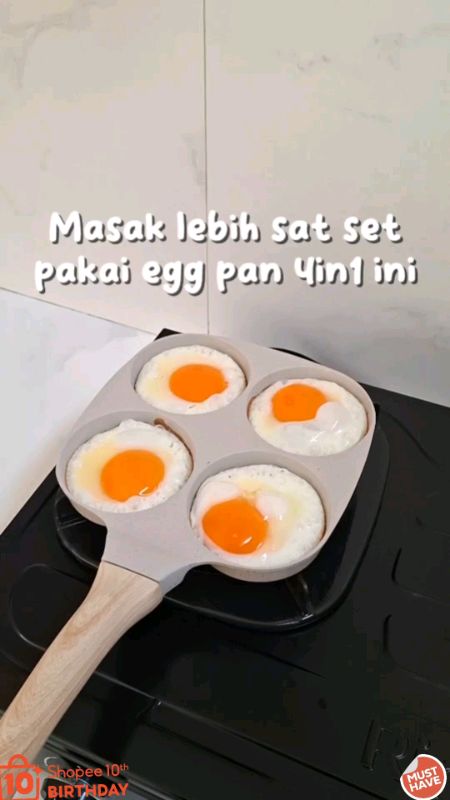 Egg pan 4in1 #eggpan4lubang #eggpanantilengket #eggpan #wajan4lubang #ShopeeHaul #ViralDiShopeeVideo #SpillBawaBerkah #ShopeeCOD #ShopeeLook #shopee