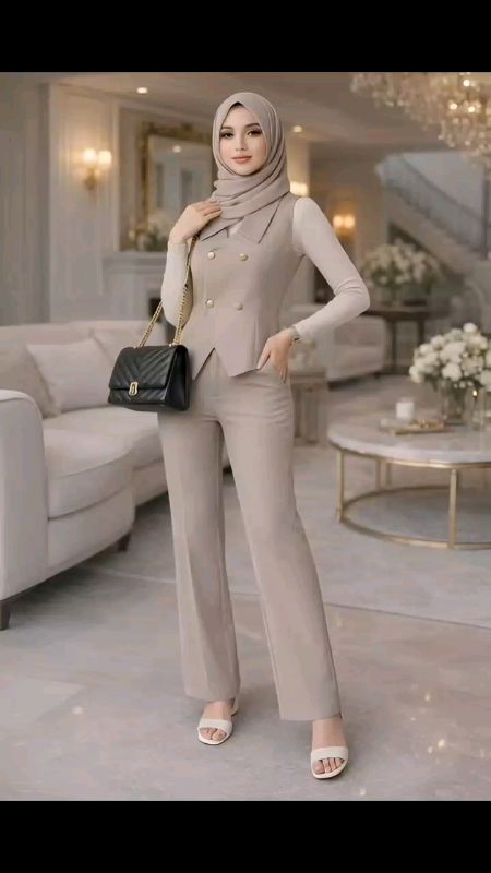 Kylie Oneset Vest & Cutbray_ Terjual Terpisah Pinggang Karet Celana Atasan Setelan Wanita Panjang Baju Santai Formal#oneset #onesetwanita #onesetvest