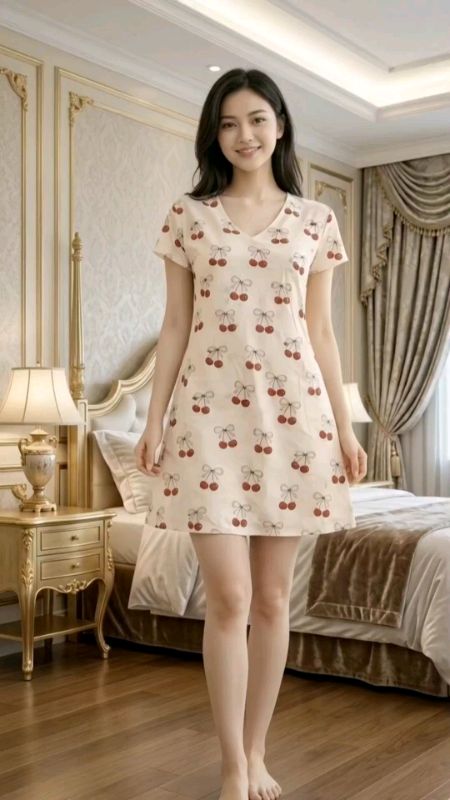 Daster mini dress model V-neck kekinian, terbuat dari bahan rayon premium grade A yang lembut, adem, dan nyaman. #dasterkekinian #dasterpremium#daster