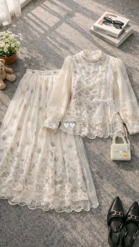 #onesetkekinian #bajuwanita #outfitlebaran #fyp