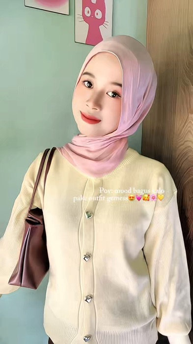 #OOTDFashionShopee #cardigan #outfitpastel #outfithijab #outfitinspiration