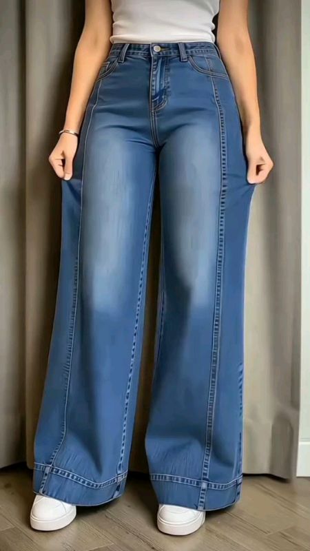 Celana Baggy Jeans Kulot Tulang Haighwaist loose Lipat Bawah vintage #SpillRacunShope #GakNyeselBeliI #OOTDFashionShopee