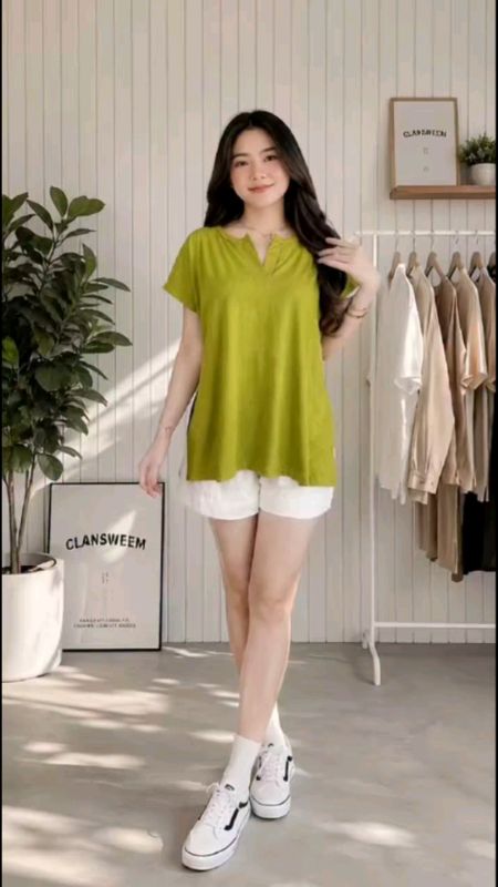 Atasan vneck belah samping #atasanwanita #ata...