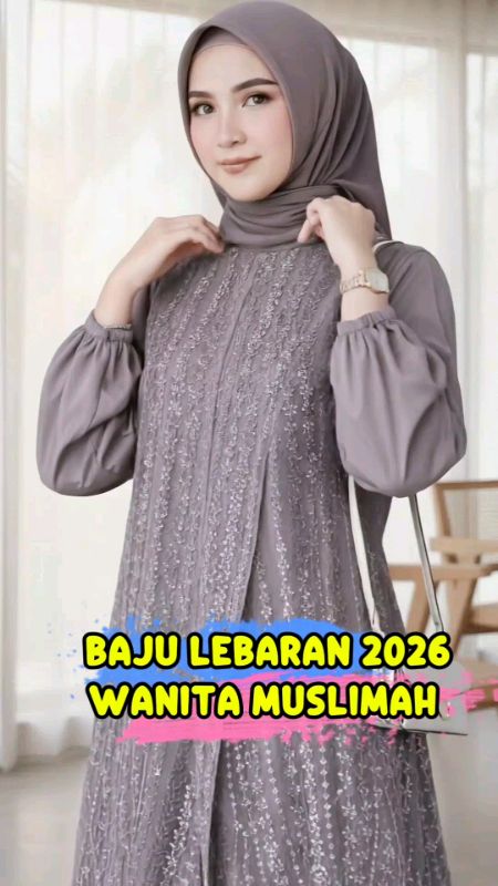 Baju Lebaran Gamis Wanita Muslimah #ShopeeLahap #ShopeeBikinBikin #ShopeeRamadanLook #ShopeeCOD
