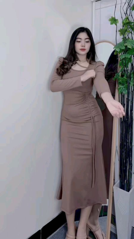 #g009#gaunwanitabasicknitslimlongsleeve#dresslebaranseeutsamping
