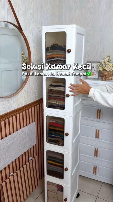 Lemarinya estetik, gak makan tempat, dan muat banyak nih #lemari #lemariplastik #lemarisusun #rakpenyimpanan #lemariminimalis