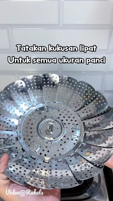 Tatakan kukusan lipat bisa menyesuaikan ukuran panci di rumah #tatakankukusan #kukusanlipat #tatakankukusanstainless #peralatandapur #RacunShopee