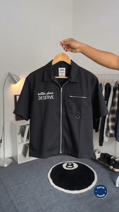 Workshirt Zipper Boxy #workshirtboxy #workshirtzipper #outfitpria #RacunShopee #RacunShopeeCheck #SpillBawaBerkah #DiskonRacunShopee